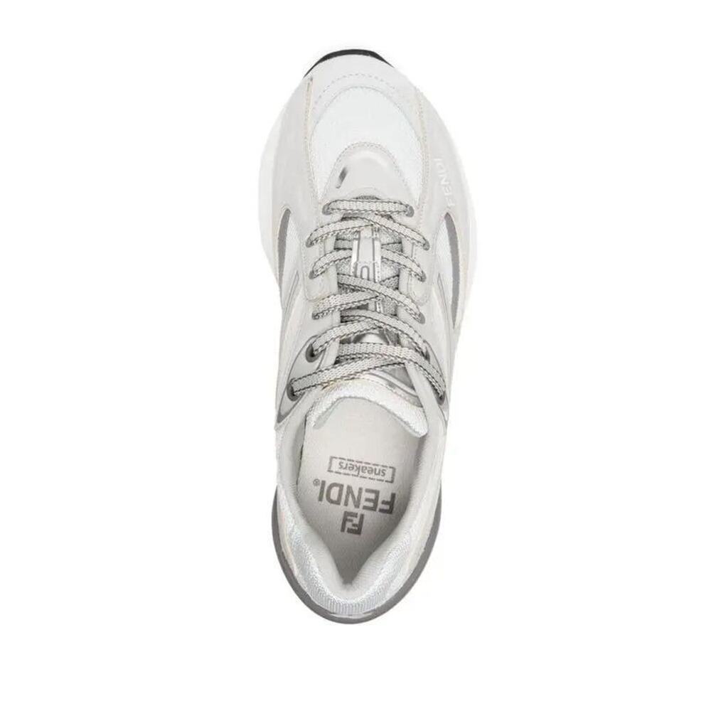 $1781! FENDI  First 1 Leather Paneling Low-Top Sneakers - White SZ 10 US / 40 EU - Picture 3 of 8